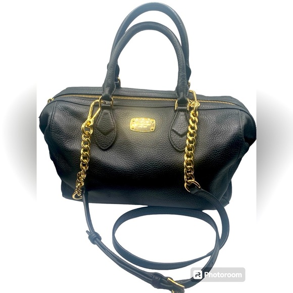 Michael Kors Black Satchel with Gold Accents - Picture 1 of 15